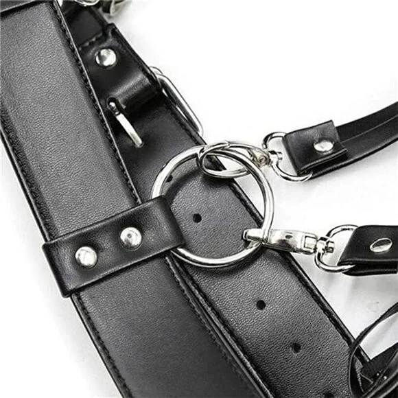 Black Leather Waist Belt Tassel Belly Dance Rave Party  display picture 1